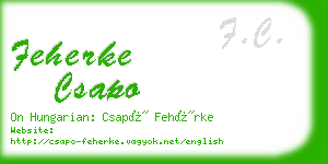 feherke csapo business card